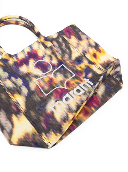 Borsa con logo ricamato in tela di cotone organico Isabel Marant | PM0001FAB1X13MOEBK